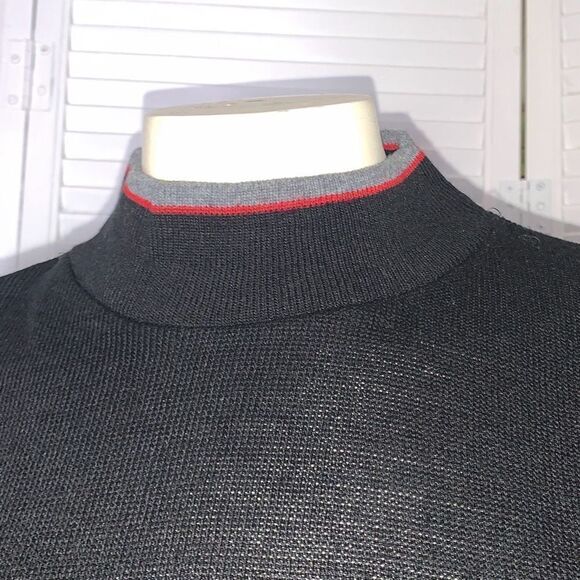 Vintage Black Red Striped Mock Neck Sweater Women’s Size Medium - Picture 7 of 14